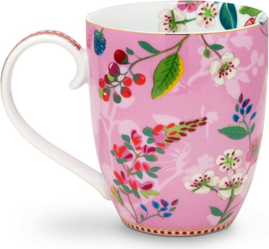 opblijven wakker worden schieten Pip studio Floral bloomintails mok XL roze 450ml | bol.com