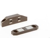 Dulimex Magneetsnapper MC 9403B kunststof bruin 4 kg verende onderplaat linkssluitend (Prijs per 2 stuks)