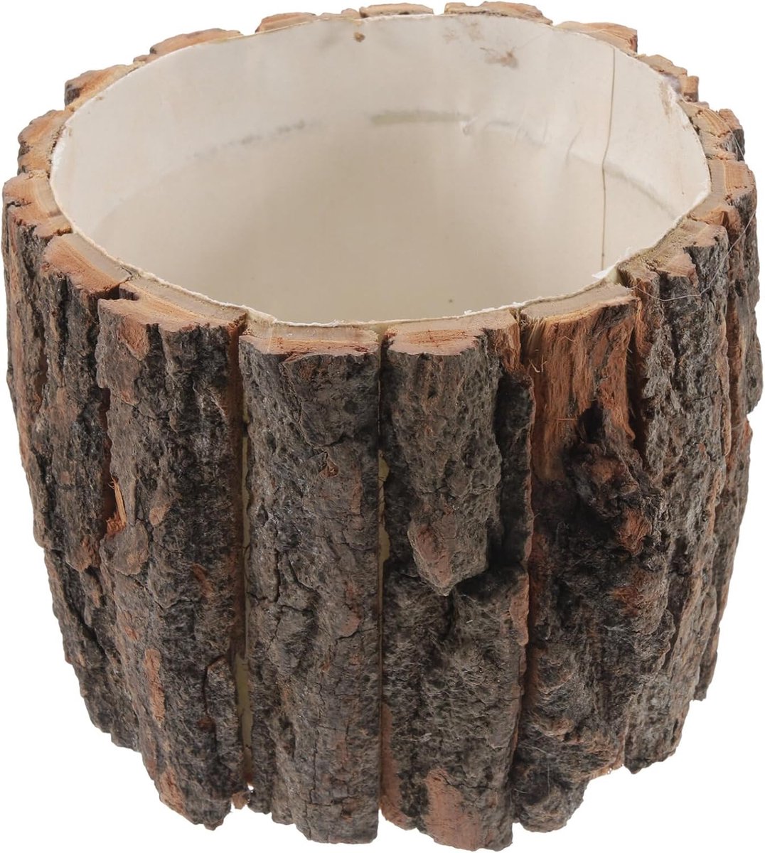 Houten bloempot - rustieke boomstronk - 17 cm - voor vetplanten