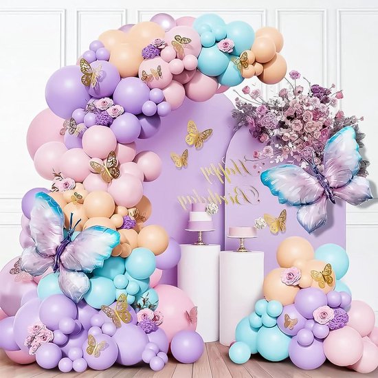 Happy Birthday-banner met strik, roze verjaardagsfeestdecoratie, hangende swirls voor meisjes, verjaardagsfeestjes, babyshowers
