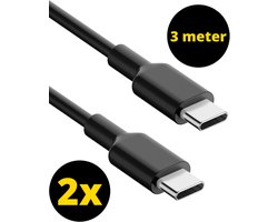 ThunderGold 2x USB C kabel 3 Meter 60W - USB C naar USB C - USB-C kabels - USB C kabel naar USB C - Oplaadkabel USB C - USBC kabel - Universeel