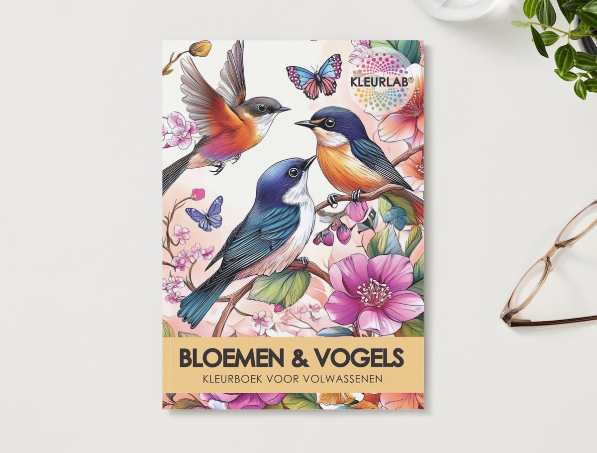 KleurLab® - Bloemen & Vogels - Luxe Kleurboek voor Volwassenen - Natuur - Dieren - 48 Kleurplaten op A4 - Enkelzijdig bedrukt — afbeelding 12