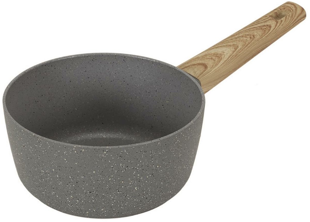 Cook Concept Steelpan/sauspan Sunrise - Alle warmtebronnen - Grijs - Dia 20 cm - handvat hout effect - aluminium