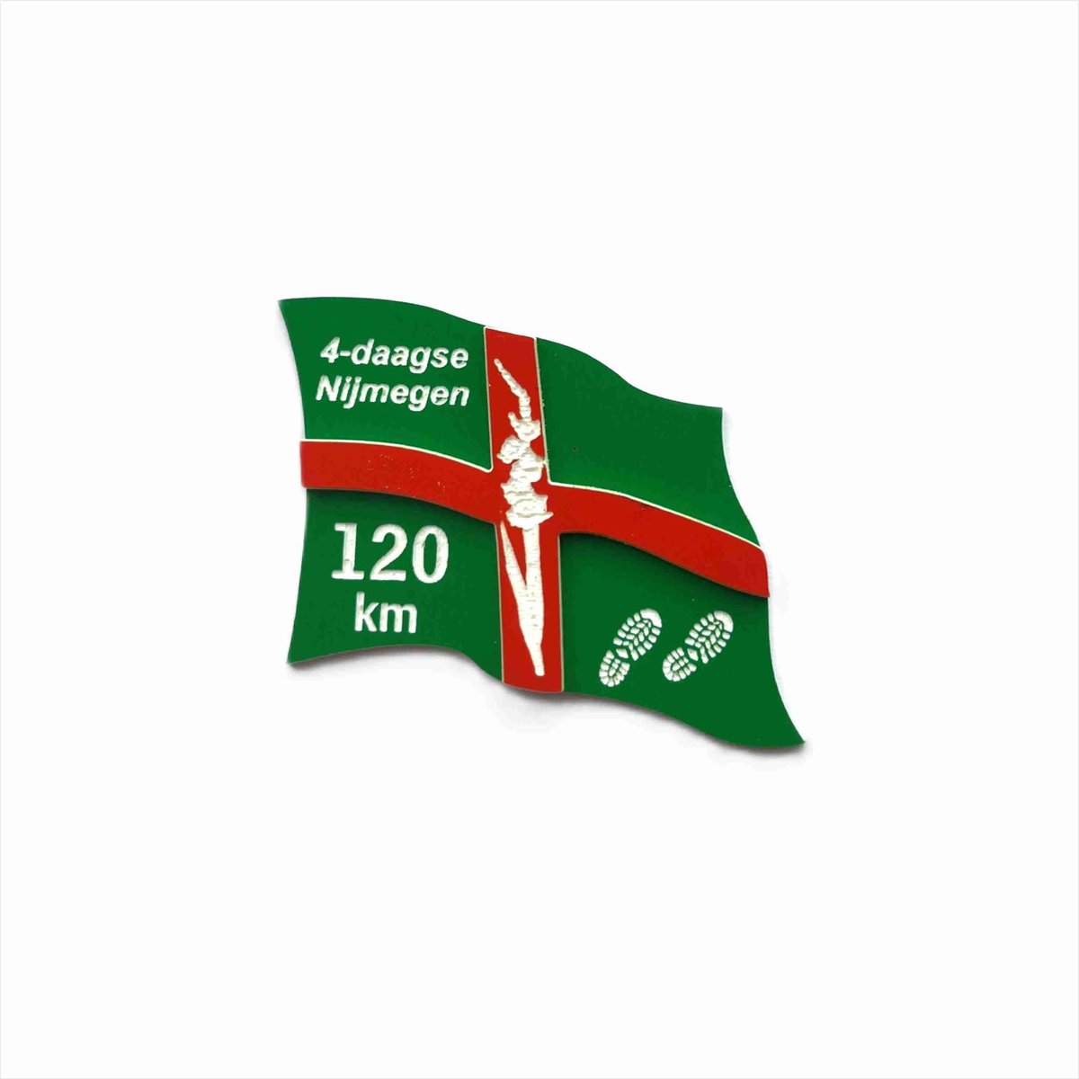 Nijmeegse vierdaagse speld/broche - vierdaagse - 4-daagse - Nijmegen - 120km - gladiool - bloem - gegraveerd - laser graveren - graveren - broche - uniek cadeau - cadeau - Kado - vierdaagsekado