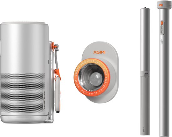 XGIMI MoGo 4 met Creatieve Sunset Filter en PowerBase Stand – Draagbare Smart-projector – Beamer – 360° Rotatie – Ingebouwde Batterij – Google TV/Netflix-licentie – Harman/Kardon 2x 6W luidsprekers – Dolby Audio – Bluetooth Speaker Modus