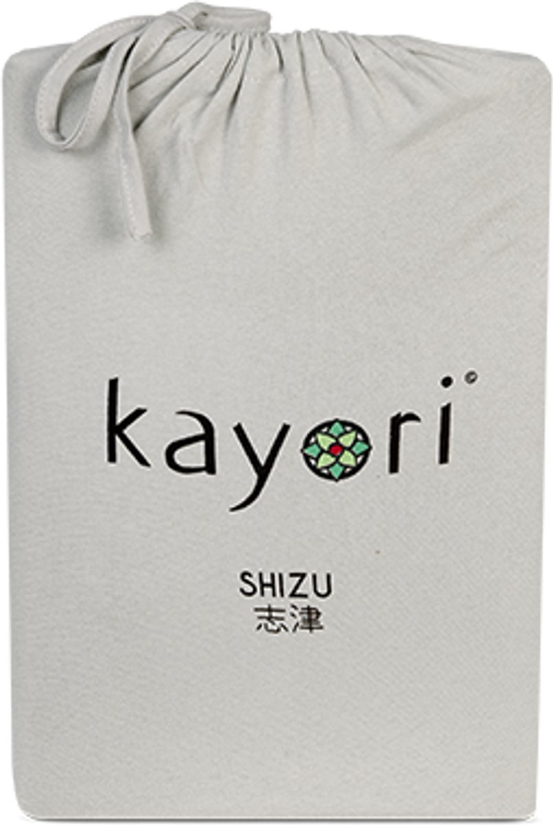 Kayori Shizu Hoeslaken Jersey Stretch - 90-100x200-220cm - Matrasdikte 35cm - Rondom Elastiek - Biologisch Katoen - Strijkvrij - Zand