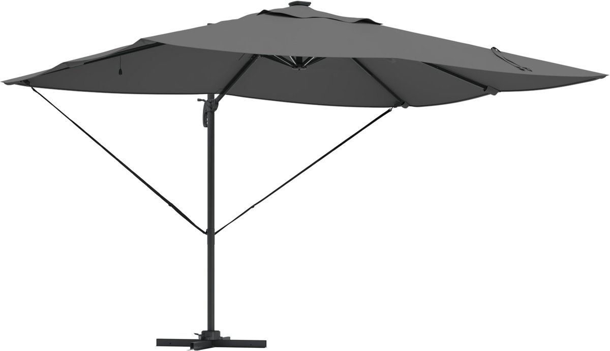 vidaXL - Parasol - Antraciet - 352 - x - 251 - x - 265 - cm - Polyester - en - Aluminium