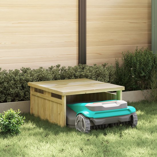 vidaXL - Grasmaaier - Garage - Bruin - 73.5 - x - 81.5 - x - 38.5 - cm van Merkloos	 — afbeelding 2