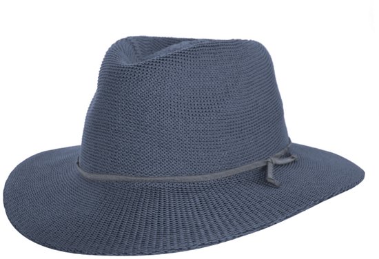Chapeau de soleil pour femme Gilly Fedora - Chapeau de voyage résistant aux rides - Résistant aux UV UPF50+ Taille: 58cm - Couleur: Blauw