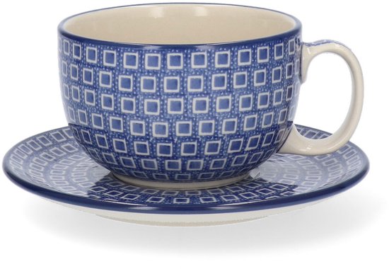 Tasse et soucoupe Bunzlau Castle - 400 ml - Diamond Blue
