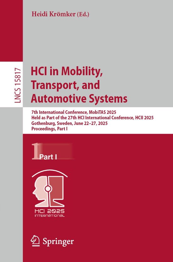 Springer Nature Proceedings Computer Science 1 - HCI in Mobi ... - cover