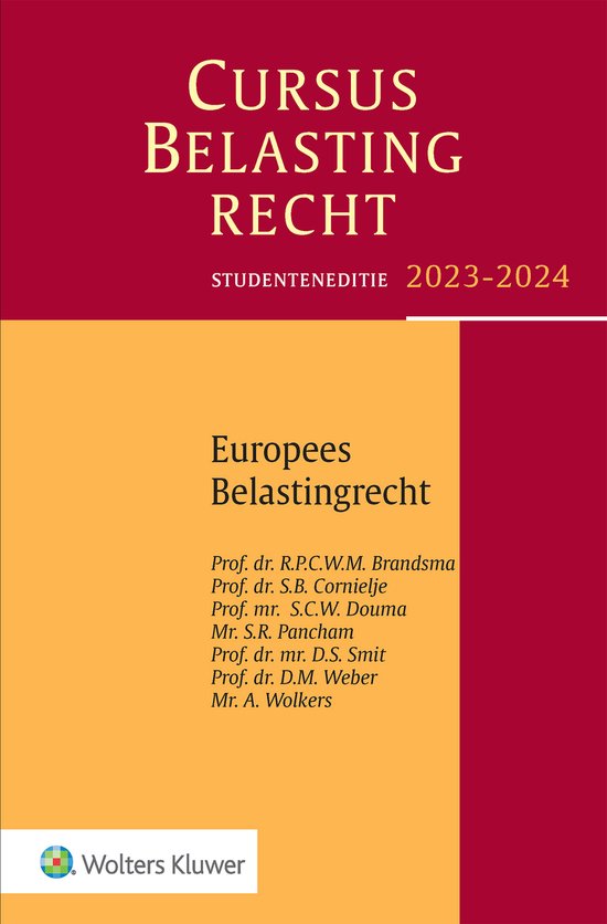 Cursus Belastingrecht - Europees belastingrecht 2023-2024 - cover