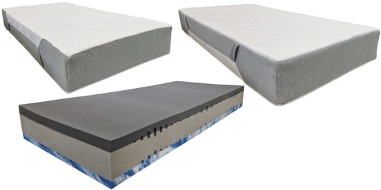 Matras Densi G500 - Mousse froide HR avec couche supérieure en mousse Gel - 90x210 cm - Épaisseur 25 cm - 7 zones de confort - Déhoussable - Retours gratuits - Ergonomique