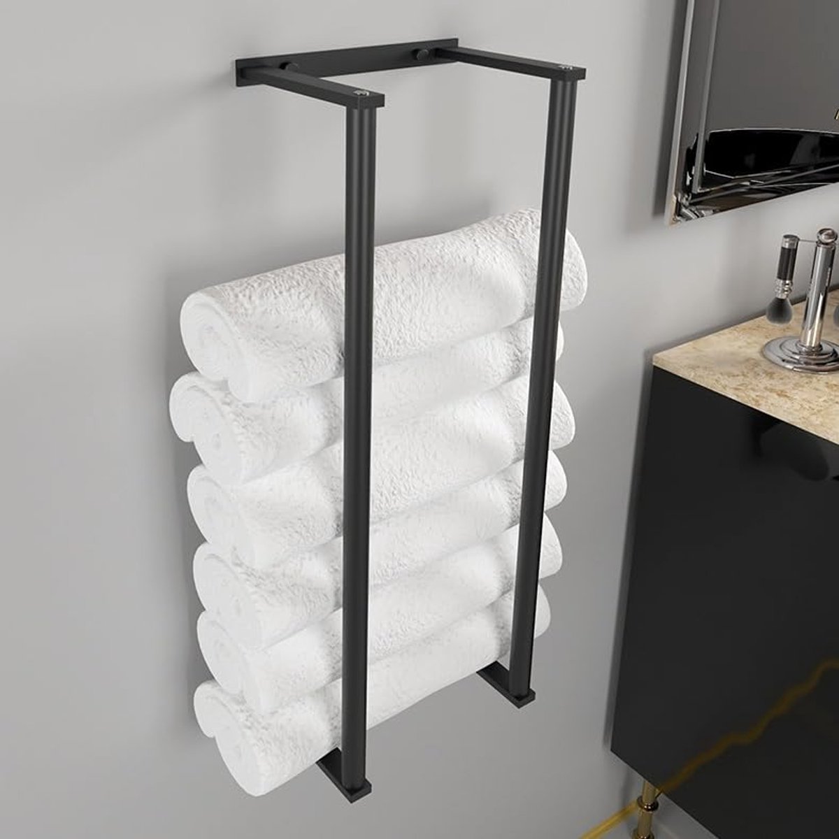Ibenzoa® Duurzame Wandhanddoekhouder van Roestvrij Staal voor Efficiënte Opbergruimte