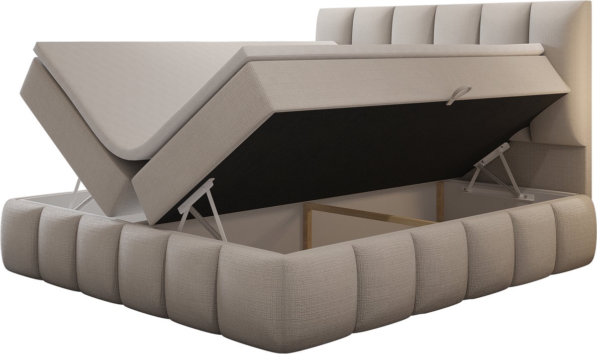 Meuba Bali Boxspring 180x200 – Japandi, opbergruimte, 8cm topper thumbnail 5