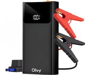 Olvy 12V Jumpstarter voor Auto - 1500A - 2-in-1 Starthulp met Powerbank, LED Zaklamp en SOS Noodlicht - Startkabels met Accu