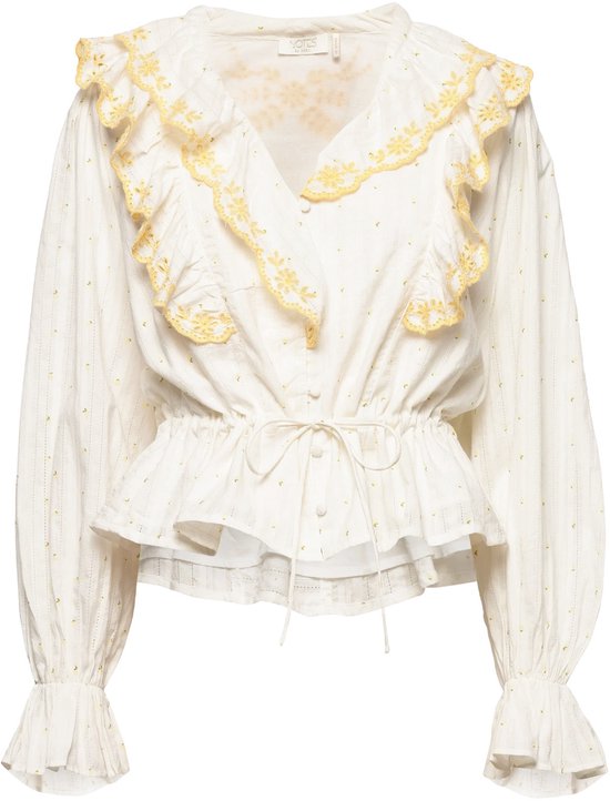 Notes du Nord • chemisier écru Ciara avec dentelle • taille 34