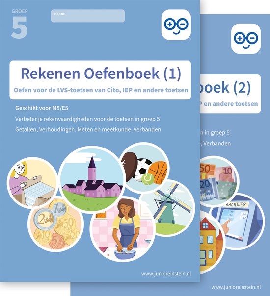 Delen 1 en 2 - Rekenen Oefenboek Set deel 1 en 2 groep 5 - cover