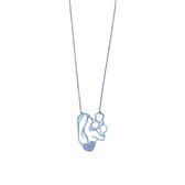 Pera Jewelry® - Collier mère et Bébé en argent sterling 925 - Carte de vœux mère et fille - Cadeau pour Maman - Collier - Cadeau de maternité