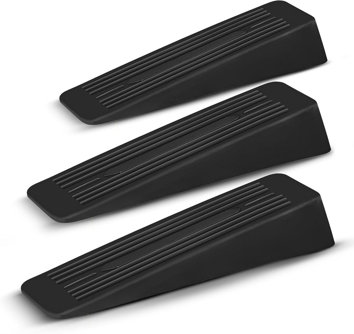 3 stuks rubberen deurstoppers voor meerdere vloeroppervlakken - robuuste deurstopper wig met antislip duurzaam en flexibel ontwerp