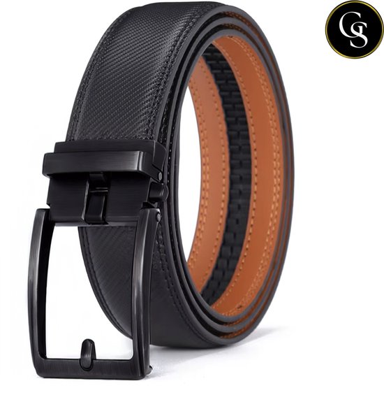 GoldStandard - Riem homme - Riem sans trous - Riem à boucle automatique - Zwart carbone