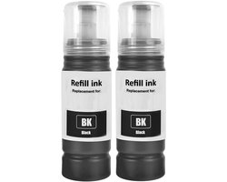 Huismerk geschikt voor Epson 6641 inkt - 2X Zwart - Geschikt voor EcoTank ET-2500 - ET-2550 - ET-2600 - ET-2650 - ET-4500