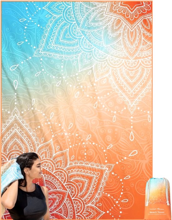 Drap de plage XXXL - 200x145cm - Diveblues® UltraSoft - Drap de bain Extra large