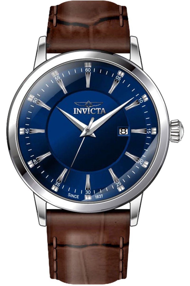 Invicta Celestial 47803 Heren Horloge - Waterdicht - Analoog - Quartz Uurwerk - Roestvrij Staal met blauwe Wijzerplaat - 43mm