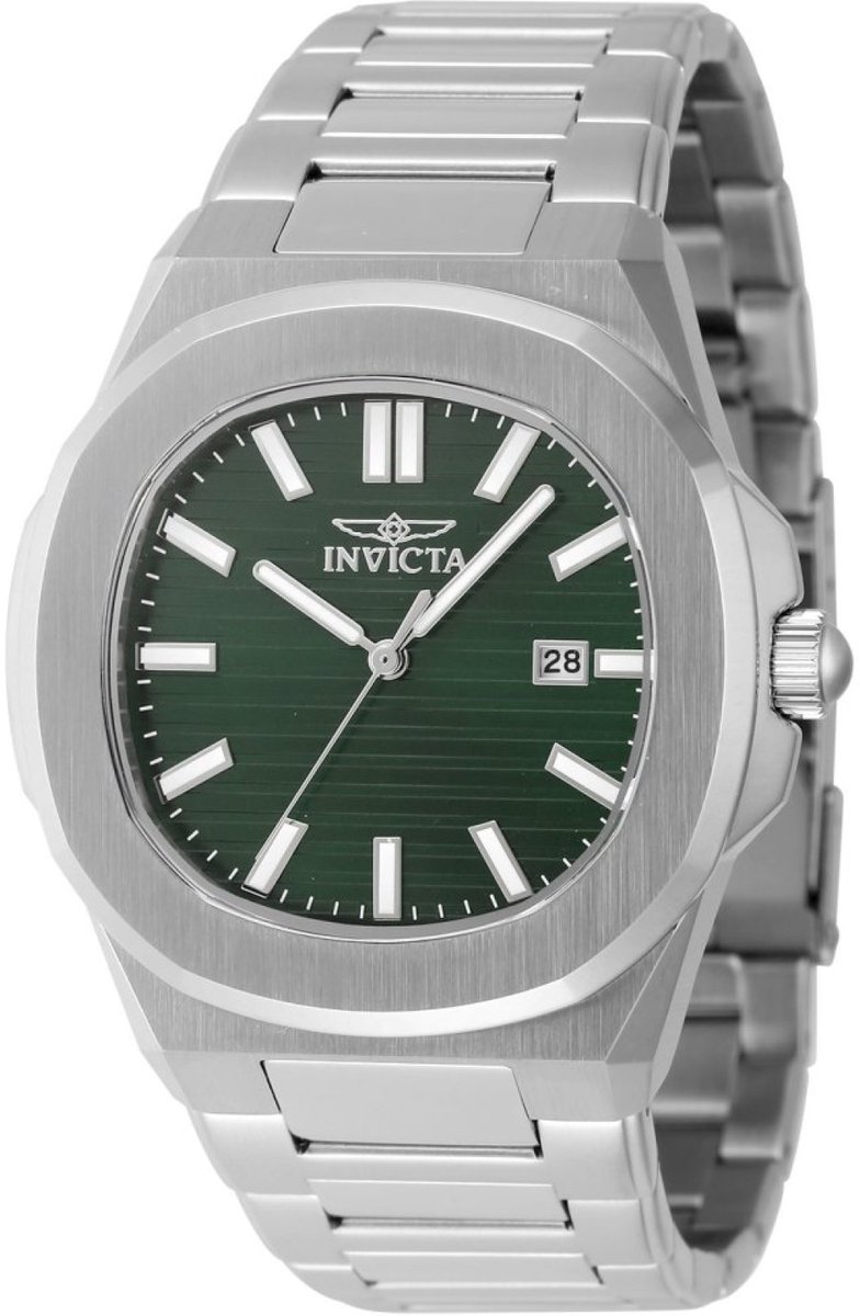 Invicta Speedway 48323 Heren Horloge - Waterdicht - Analoog - Quartz Uurwerk - Roestvrij Staal met groene Wijzerplaat - 41mm