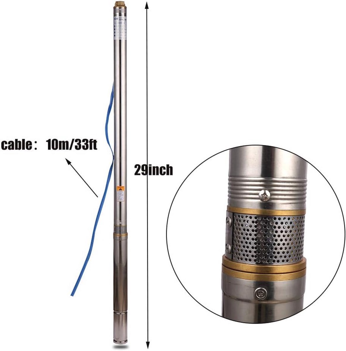 Diepbronpomp 2,5 inch - 250 W - 2800 l/u - Ideaal voor Tuin en Irrigatie