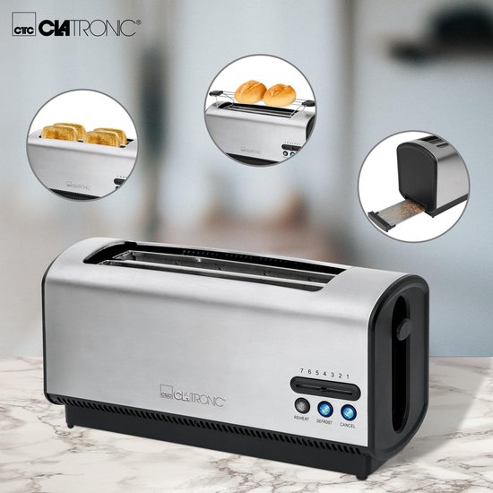 Clatronic TA 3348 870 W Gümüş Ekmek Kızartma Makinesi - en ucuz fiyata satın al