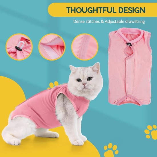 LIANZIMAU Body na Operatie voor Kat - Vrouwelijke Overall Herstelpak voor Kittens Sterilisatie Kleding
