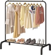 Kledingrek met metalen stang - multifunctioneel - 1 stuk - zwart