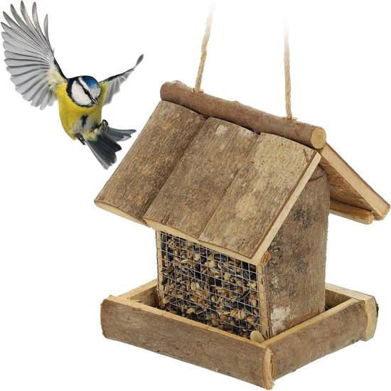 Relaxdays - Op paal - Bruine - Voor het balkon - Vogelhuisje kopen