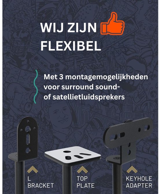 CRLYN® Luidspreker Standaard - Speaker Statief - Luidsprekerstandaard - Zwart van CRLYN — afbeelding 4