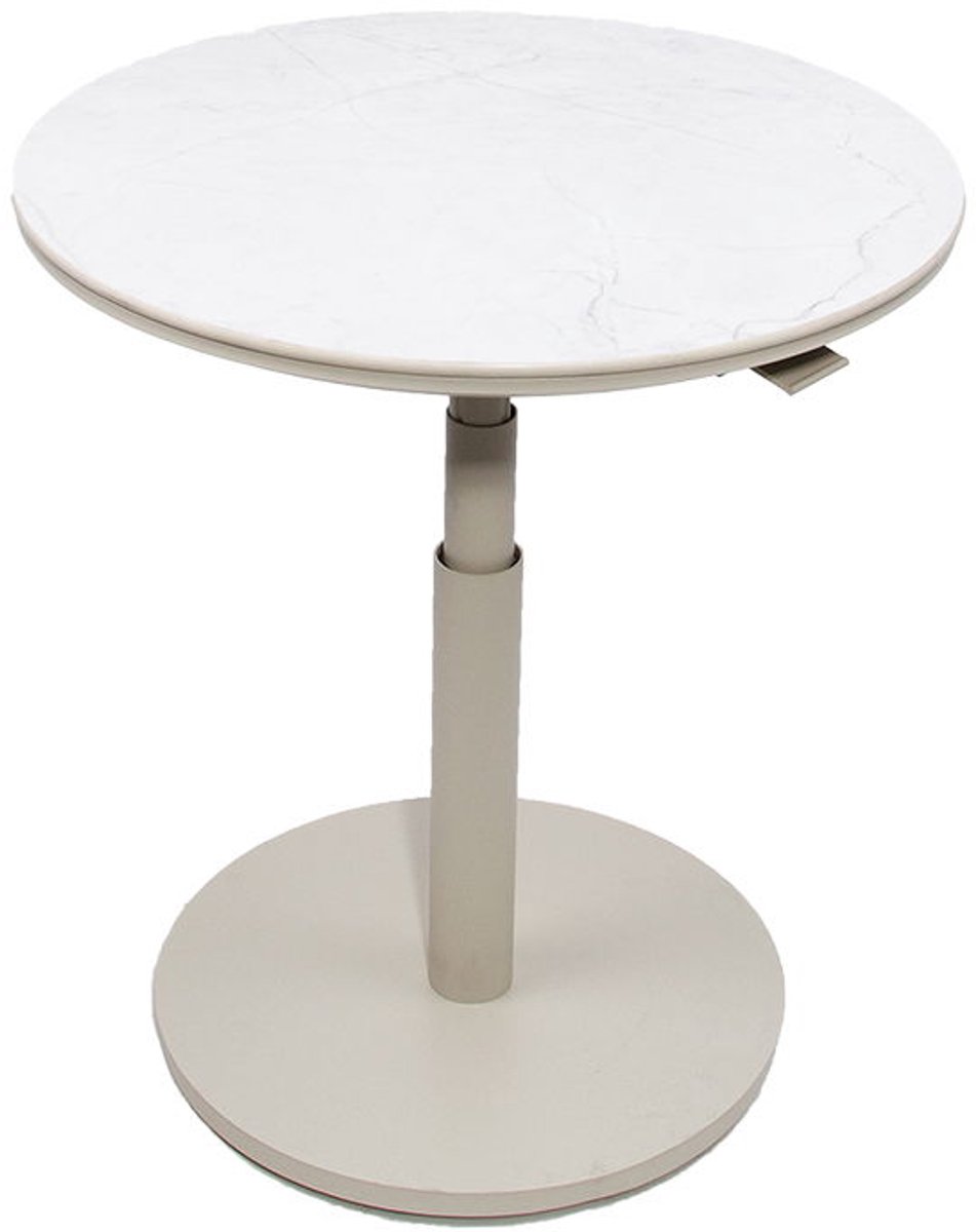 Padroni verstelbare bijzettafel sunny creme stone dia. 59 cm Ooster...