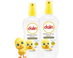 Dalin Baby Olie Spray Classic 2 x 200ml Verzorgende en Milde Babyolie voor Gevoelige Huid
