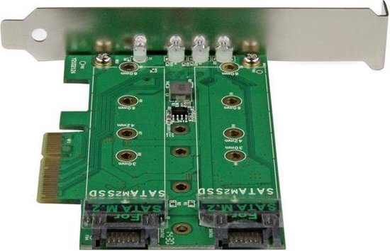 Carte adaptateur StarTech.com 3 ports M.2 SSD (NGFF) - 1 x PCIe (NVMe) M.2,  2 x SATA