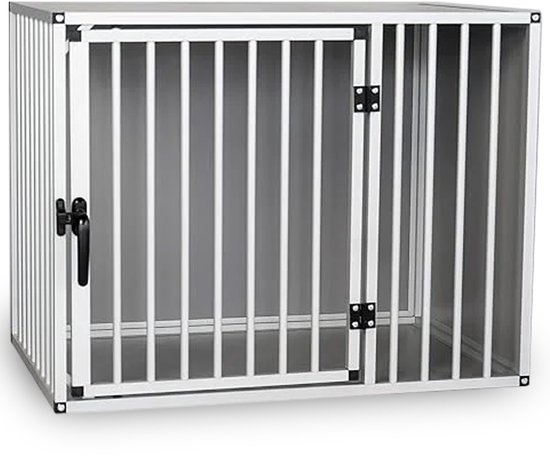 RHRQuality Hondenbench Bob – XXL (101 x 70 x 81 cm) – Aluminium Bench – Voor Grote Honden – Grijs