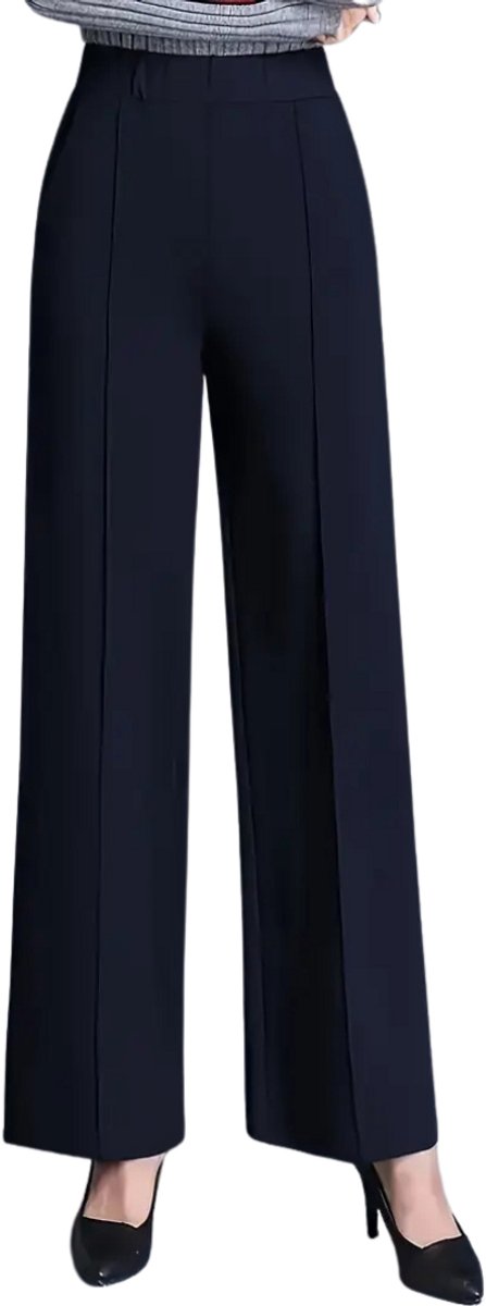 Livano Pantalon Dames Chino Golfbroek Nette Broek Met Elastische Tailleband Volwassenen Blauw