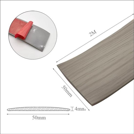 Barre De Seuil En Vinyle Gris – 1,5 X 72 Pouces, Coupe-froid Renforcée Pour Portes Extérieures