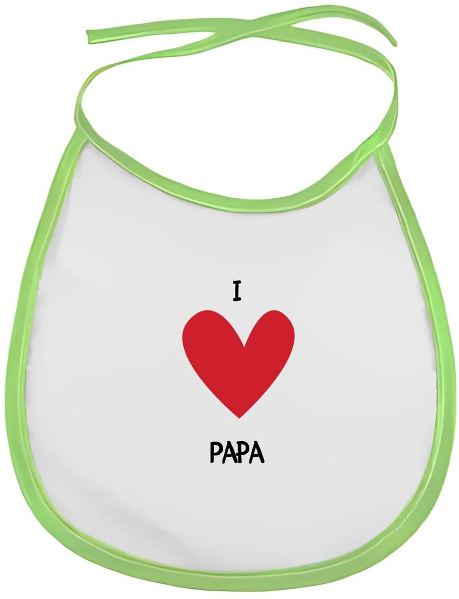 Akyol - i love papa slabbetje groen - Vader - papa's - vaderrdag - cadeau voor papa - hartje - familie