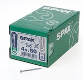 SPAX 191010450503 Universele schroef, Verzonken kop, 4.5 x 50, Deeldraad, T-STAR plus T20 - WIROX - 200 stuks