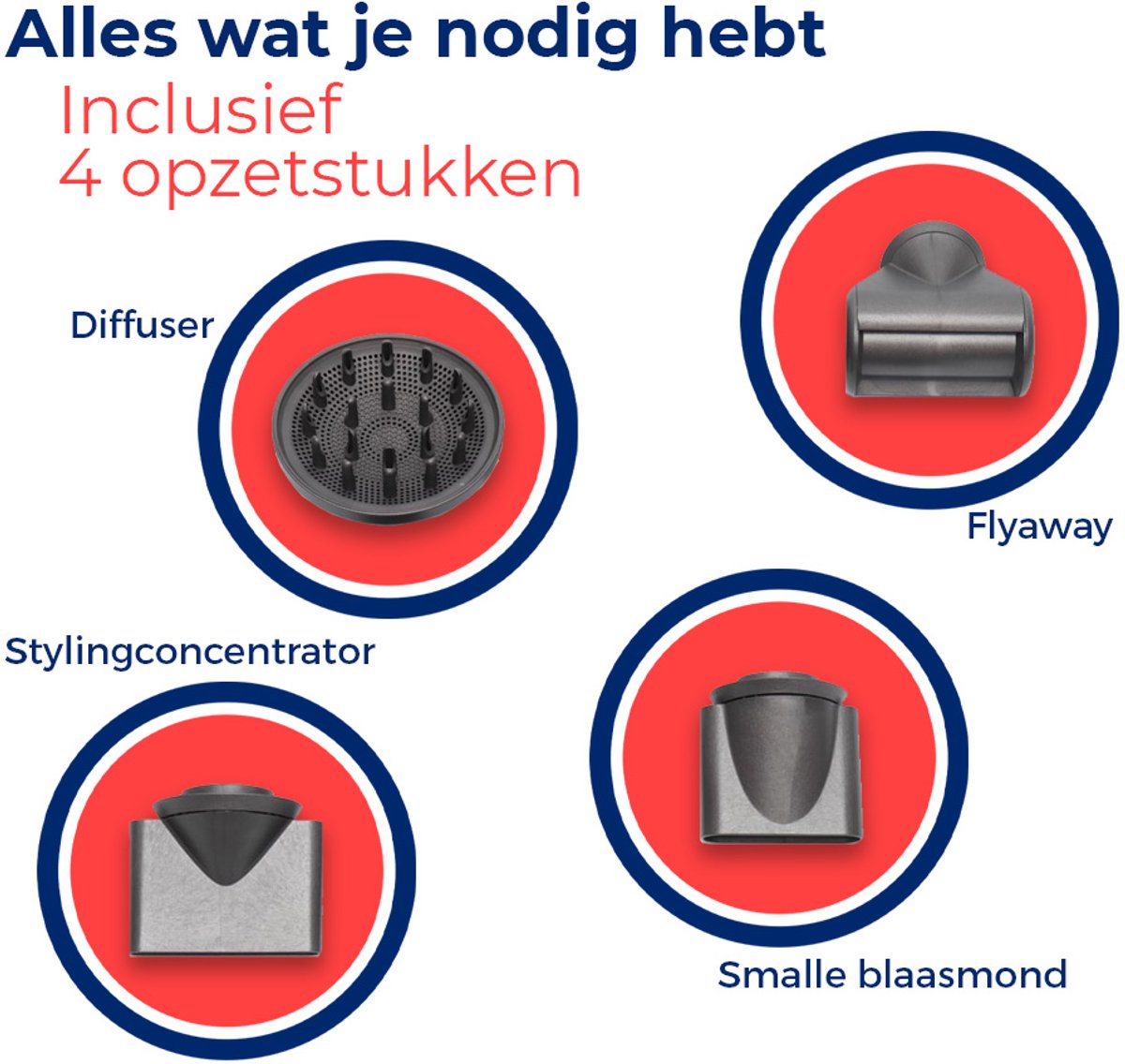 Luxe Föhn 4 in 1 Haardroger Ultra Stil Blauw - afbeelding 3