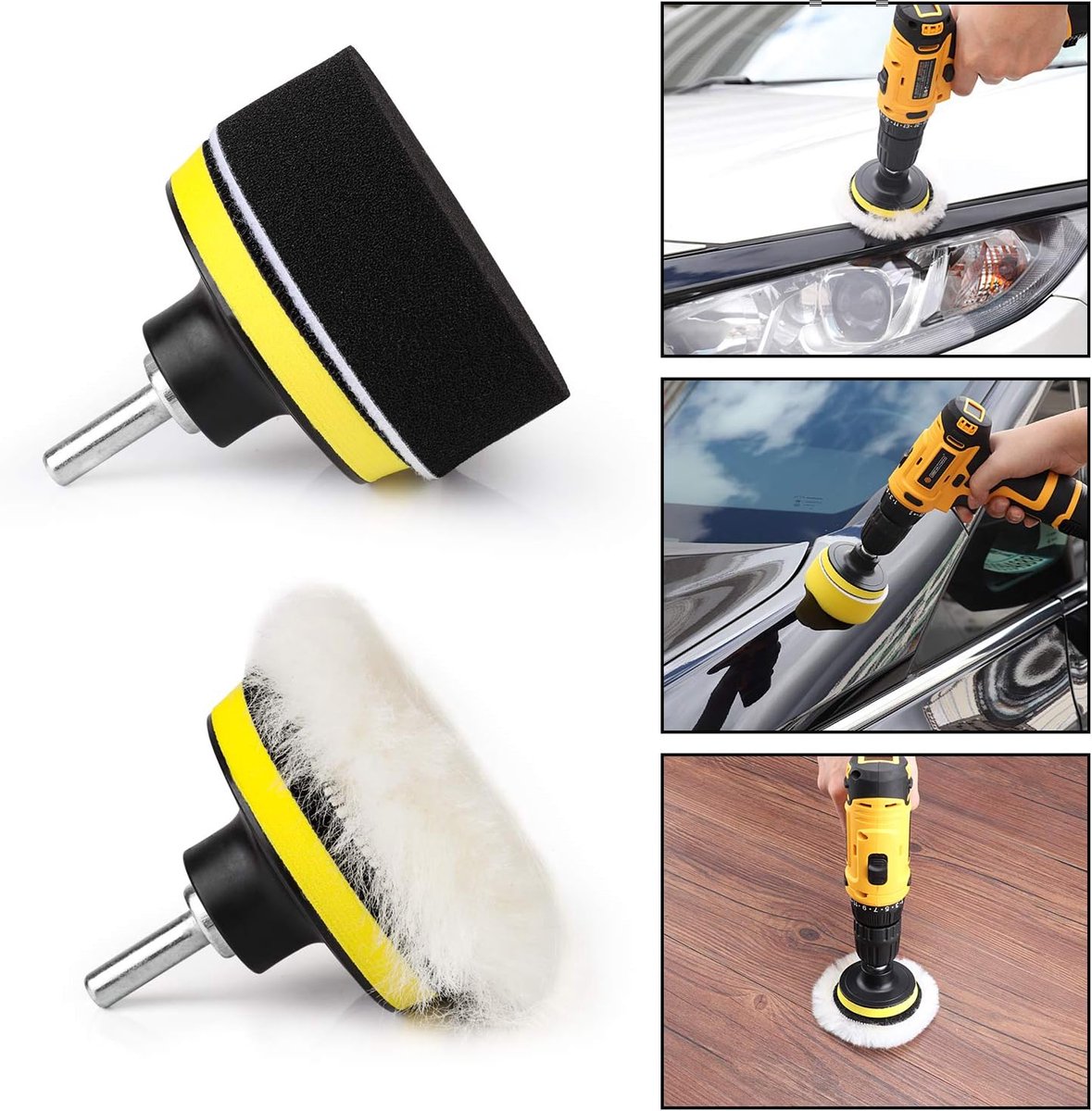 polijstsponzen voor de auto - polijstpad - Apertuur M10-Toepasbare schijfdiameter 80 - autosponzen polijstpads - polijstpads voor accuschroevendraaier - polijstmachine - boormachine polijsten - slijpen - waxen(12stuks ) – foto 6