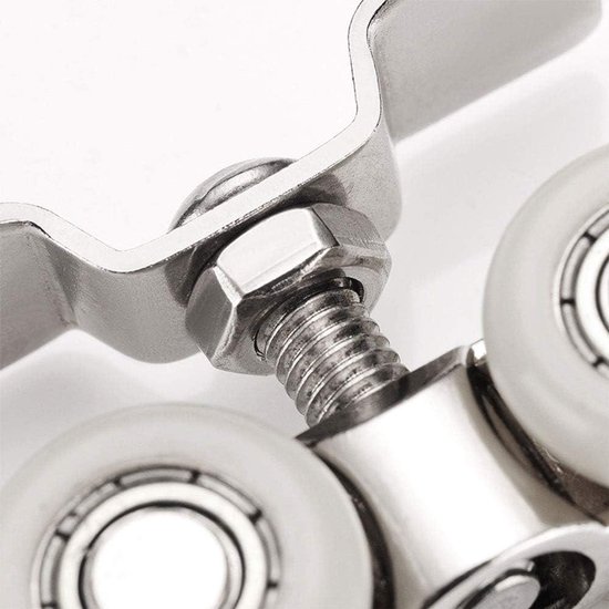 EMSea 4 Sets Schuifdeur Wielen Rollers Rvs Schuifspoor Wiel Schuifdeur Fittings voor Kasten Kasten Windows Meubels Hardware