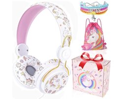 StayPowered Kinderheadset - Schattige Dinosaurusontwerp voor Comfortabel Luisterplezier! - Geïntegreerde Microfoon - Inclusief Geschenkdoos - Uitgebreide Volumecontrole - Schattig Cartoondesign - Wit - Levering Sneller dan Aangegeven!