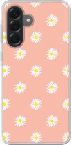 Coque de téléphone compatible avec Samsung Galaxy A56 - Marguerites - Pastel - Wit - Rose - Imprimé Fleurs - Siliconen Coque de téléphone Coque de téléphone