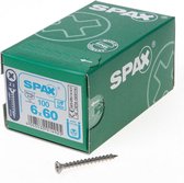Spax Spaanplaatschroef platverzonken kop RVS pozidriv 6.0x60mm (per 100 stuks)