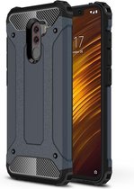 Ntech Xiaomi Pocophone F1 Dual layer Rugged Armor hoesje - Blauw